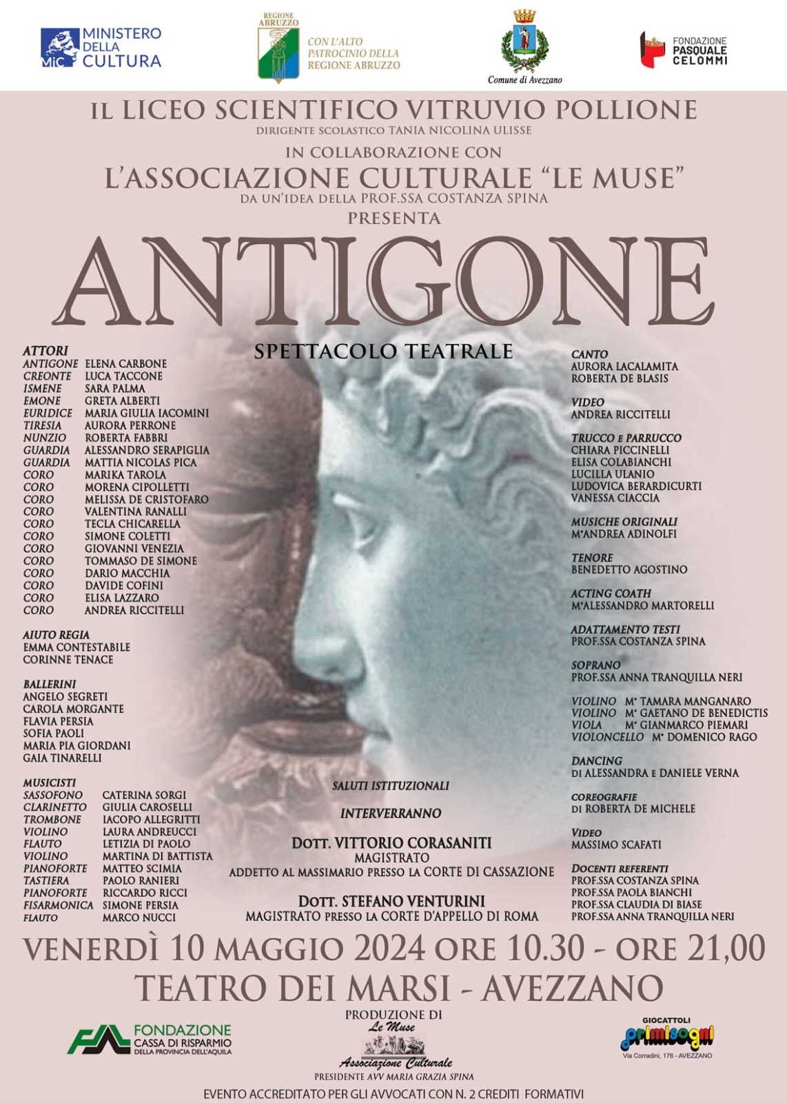 SPETTACOLO TEATRALE ANTIGONE 10.5.2024